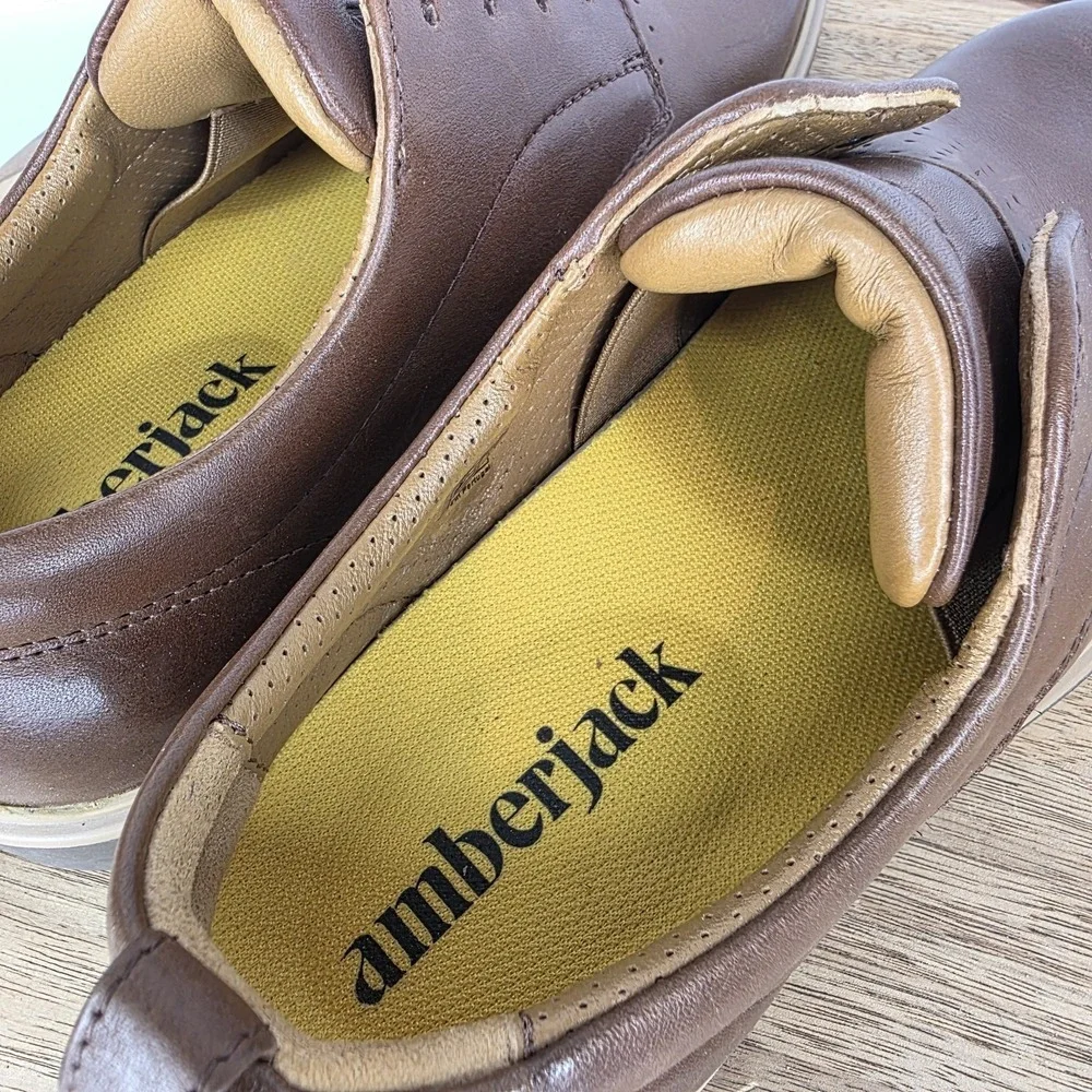 Amberjack The Original Dress Shoes Leather Men's Size 7 - Chestnut $195 New